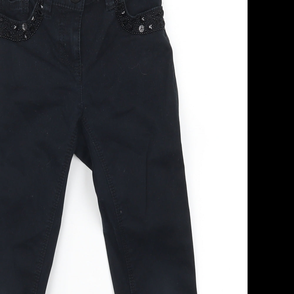 NEXT Girls Black   Chino Trousers Size 6 Years