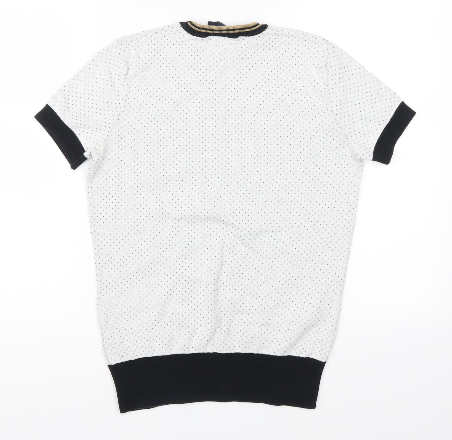 Fred Perry Womens Grey Polka Dot  Henley Jumper Size 10