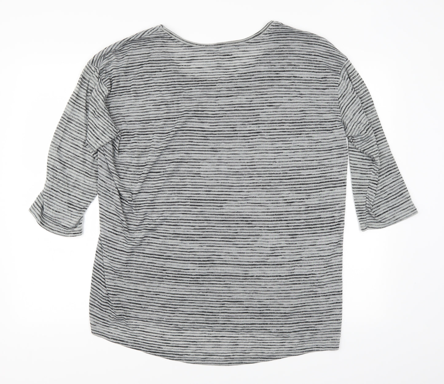 F&F Womens Grey Striped  Basic T-Shirt Size 20