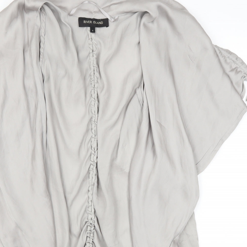 River Island Womens Grey   Basic Blouse Size 6