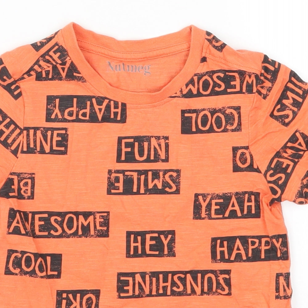 Nutmeg Boys Orange   Basic T-Shirt Size 3-4 Years