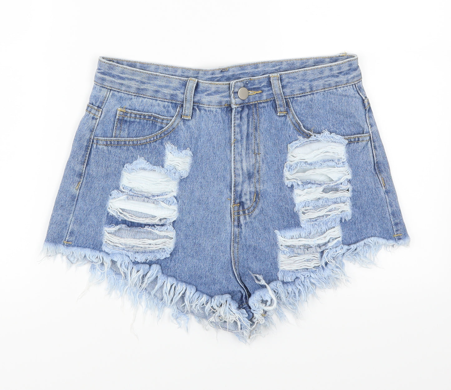 SheIn Womens Blue   Cut-Off Shorts Size M - Distressed