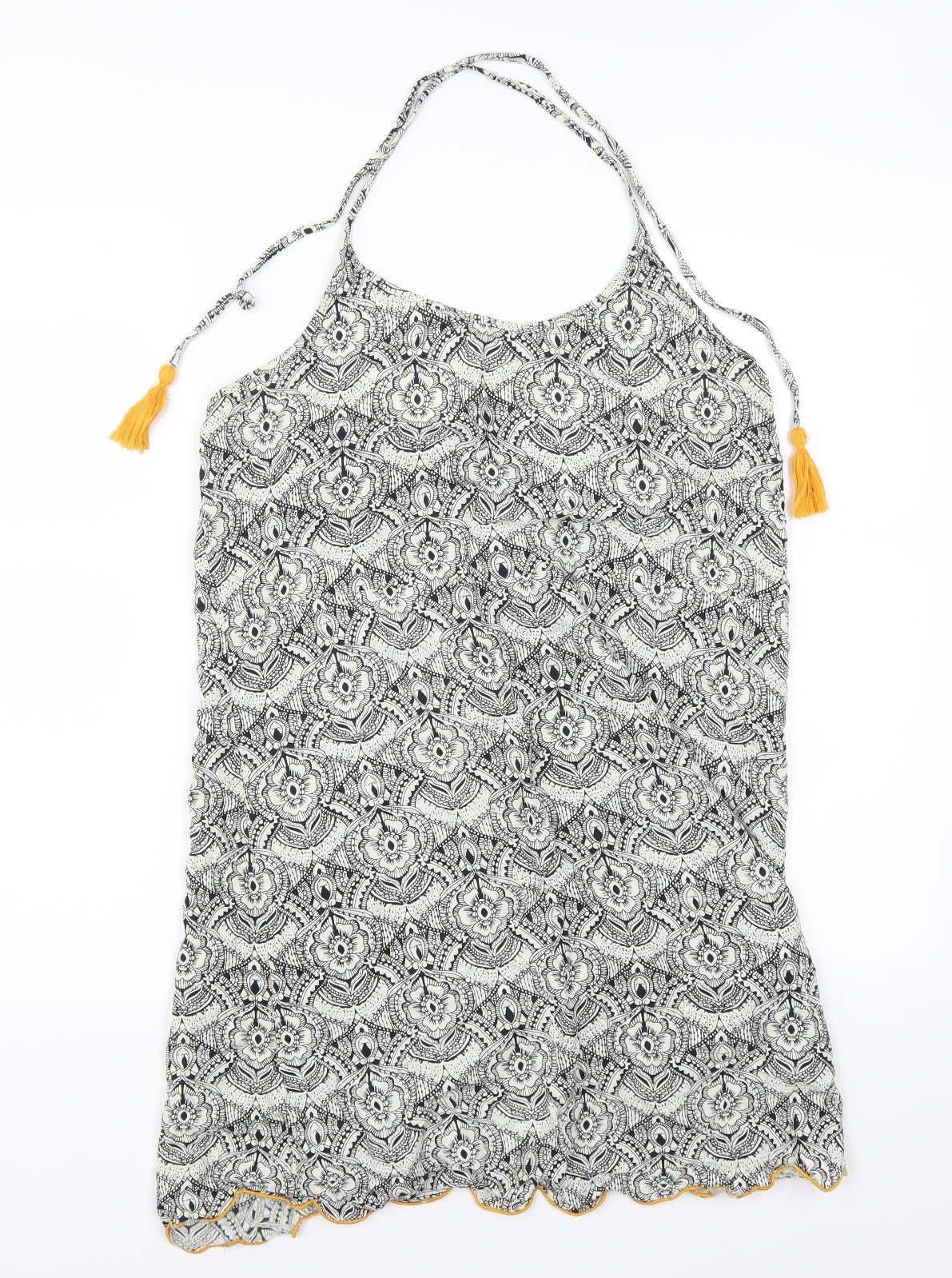 Missguided Womens Black Geometric  A-Line  Size 10