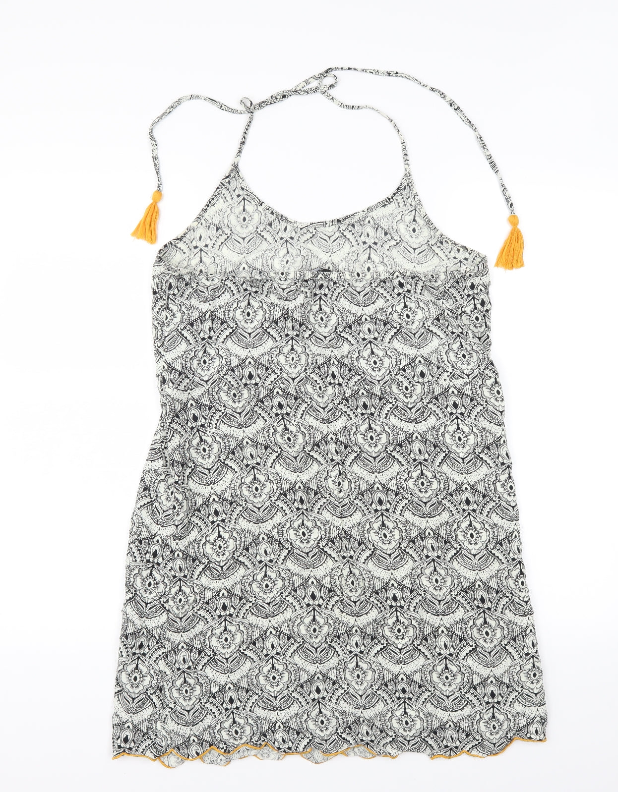 Missguided Womens Black Geometric  A-Line  Size 10