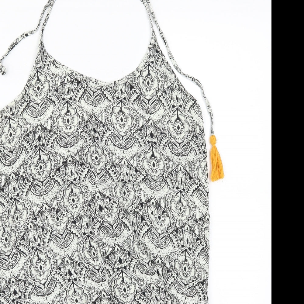 Missguided Womens Black Geometric  A-Line  Size 10