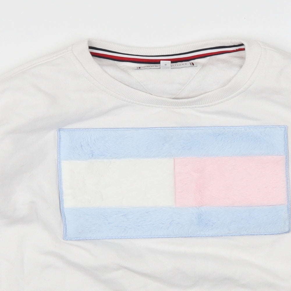 Tommy Hilfiger Girls White   Pullover Jumper Size 8-9 Years
