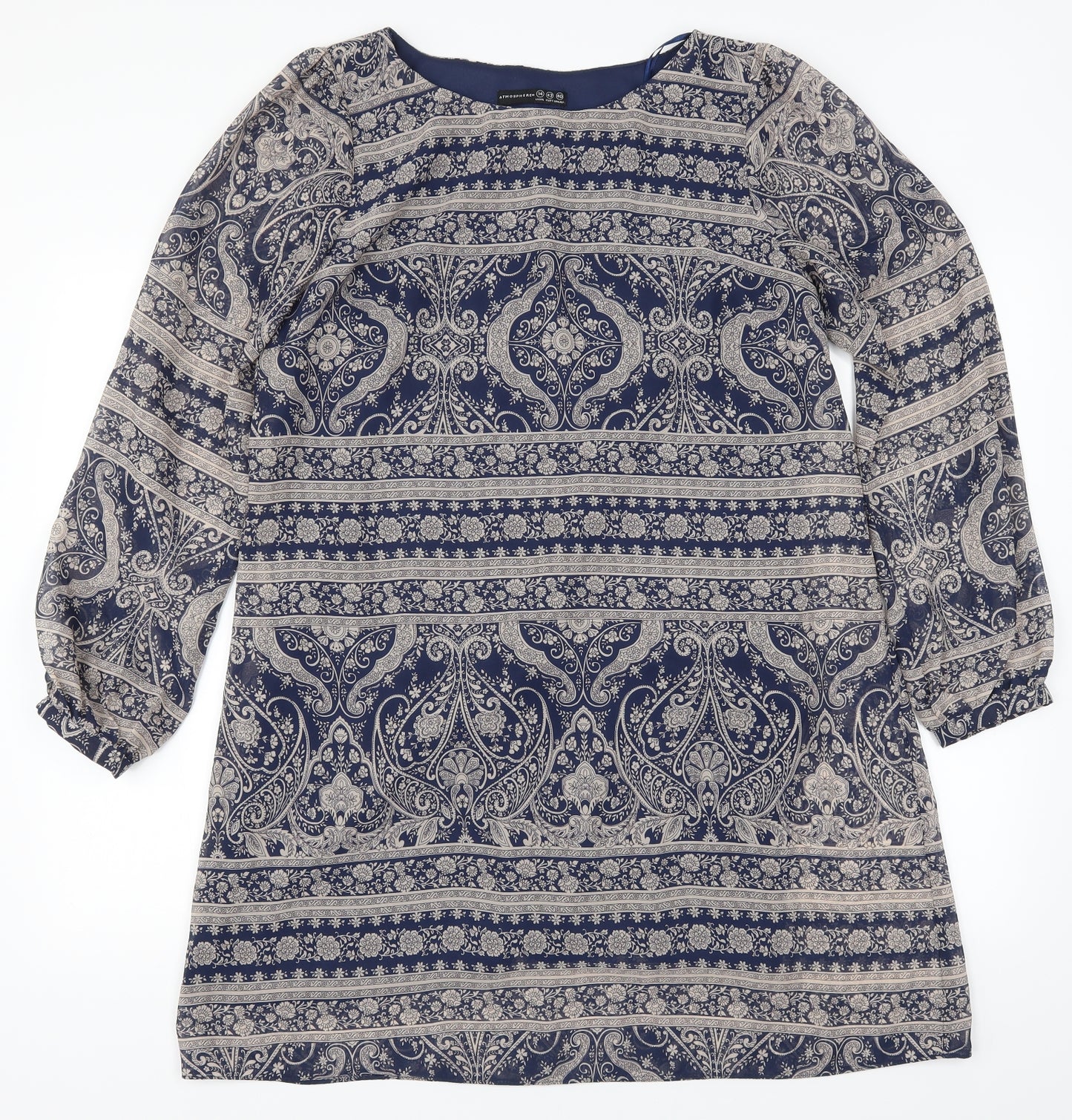 Atmosphere Womens Blue Paisley  Mini  Size 14