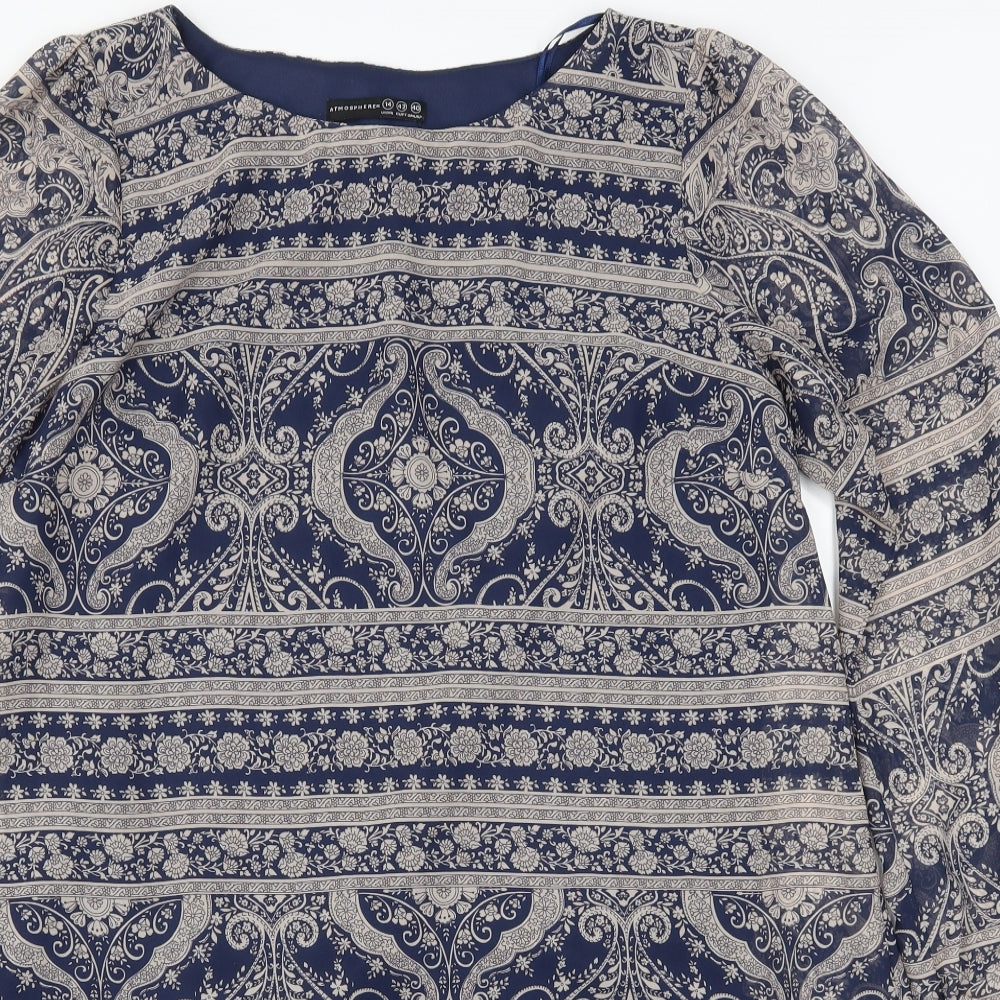 Atmosphere Womens Blue Paisley  Mini  Size 14