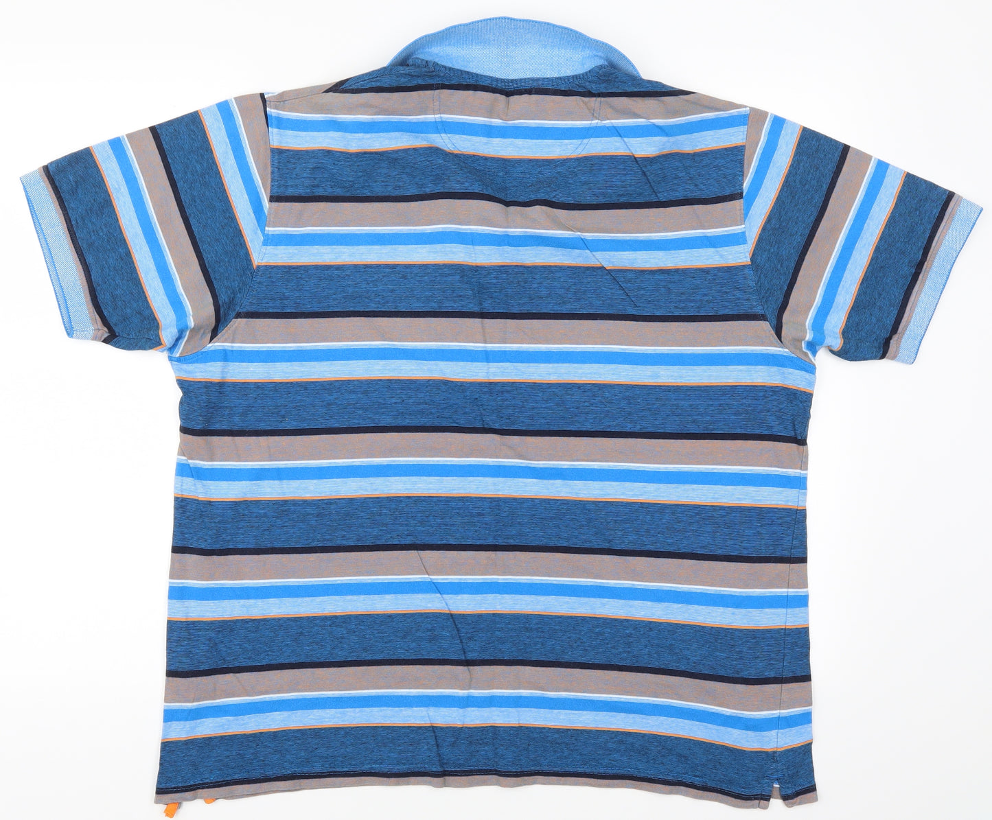 James Pringle Mens Blue Striped   Polo Size L