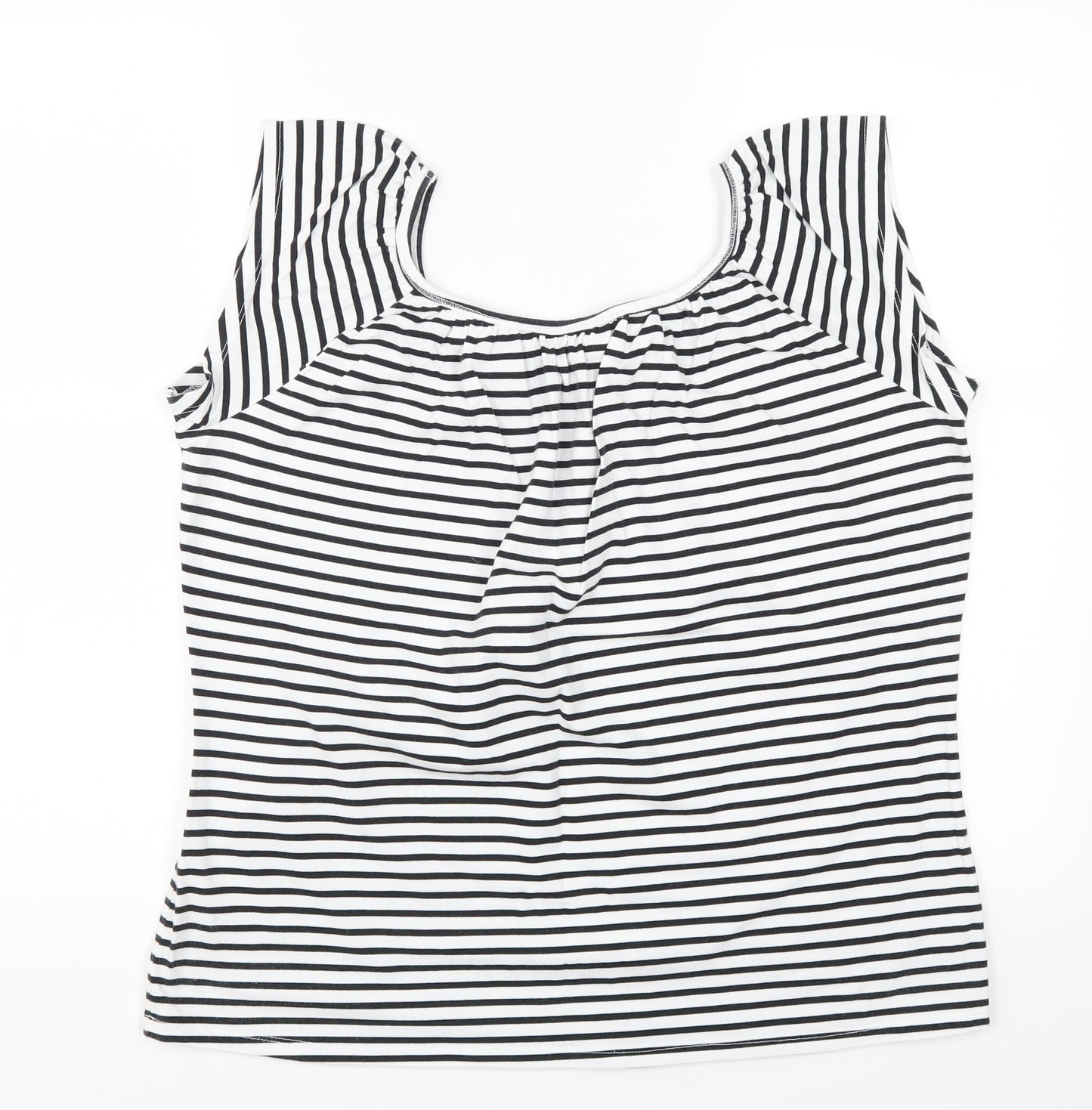 Wallis Womens White Striped  Basic T-Shirt Size 18