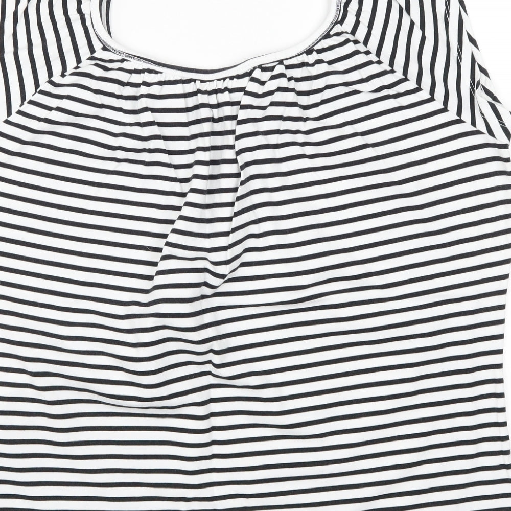 Wallis Womens White Striped  Basic T-Shirt Size 18