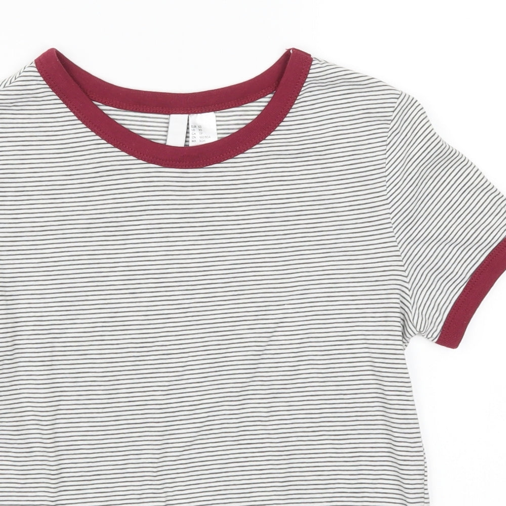 Divided by H&M Womens Black Striped  Basic T-Shirt Size XS