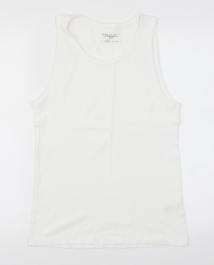 Peacocks Mens White T-Shirt Size L