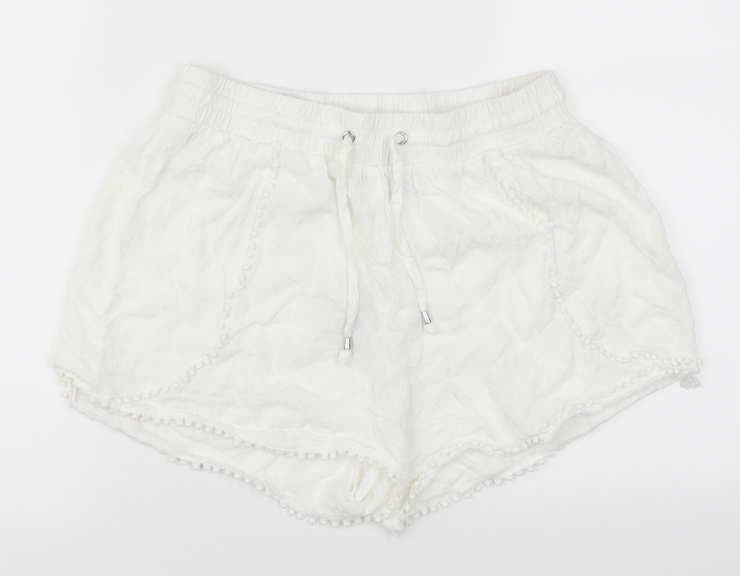 New Look Womens White   Hot Pants Shorts Size 8