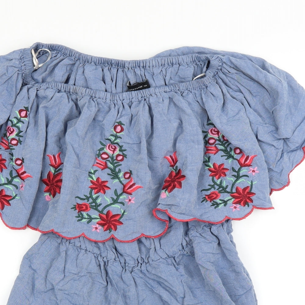 Atmosphere Womens Blue   Bodysuit One-Piece Size 10