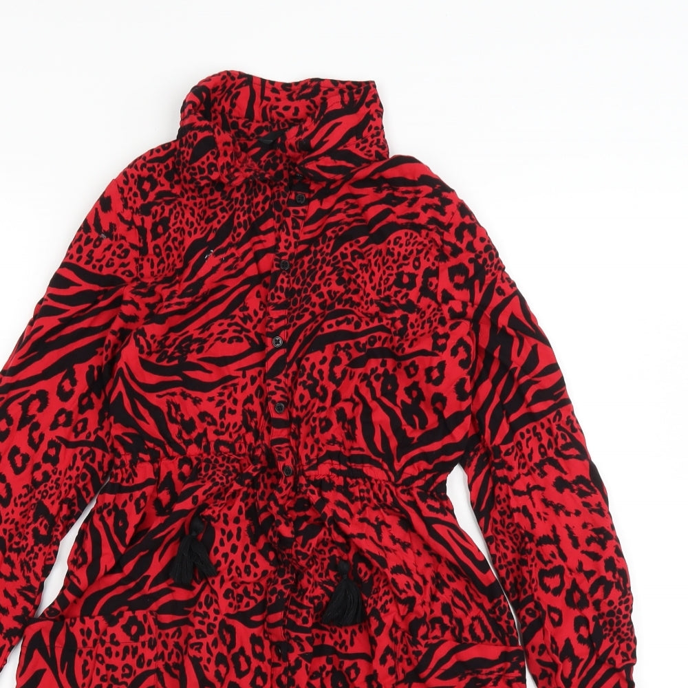 George Girls Red   Shirt Dress  Size 8-9 Years