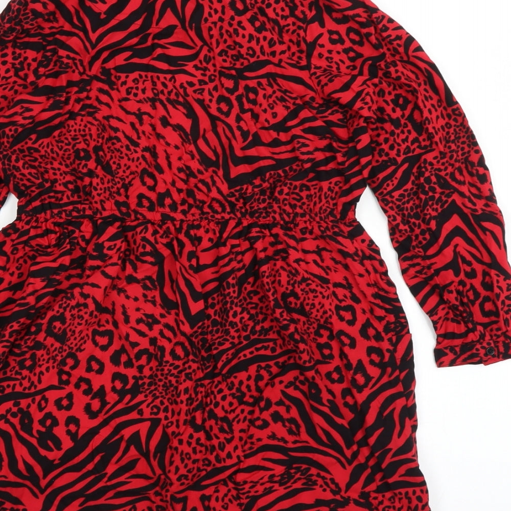 George Girls Red   Shirt Dress  Size 8-9 Years