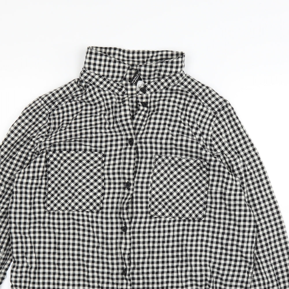H&M Womens Black   Basic Button-Up Size 6