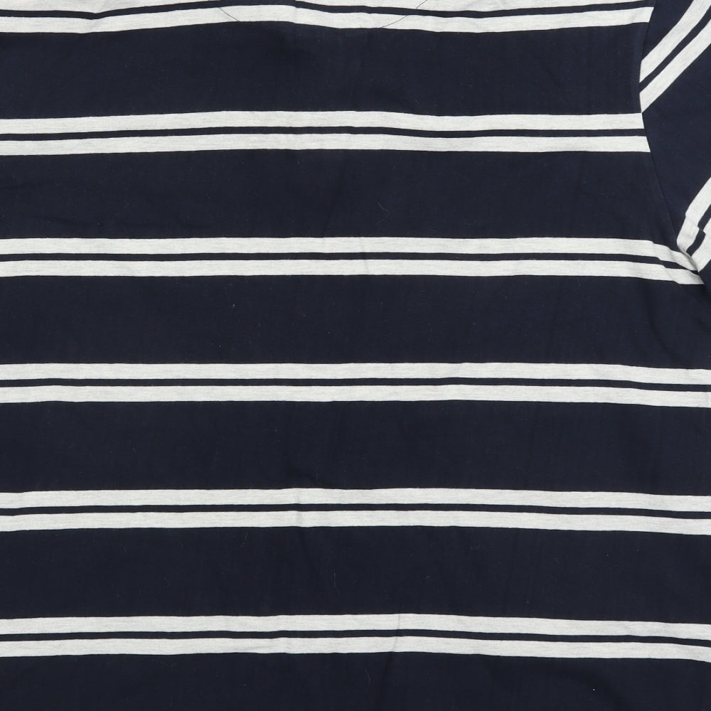 TU Mens Blue Striped   Polo Size L