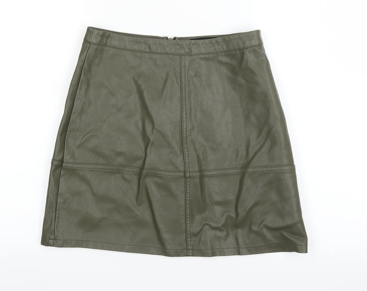 New Look Womens Green A-Line Skirt Size 8