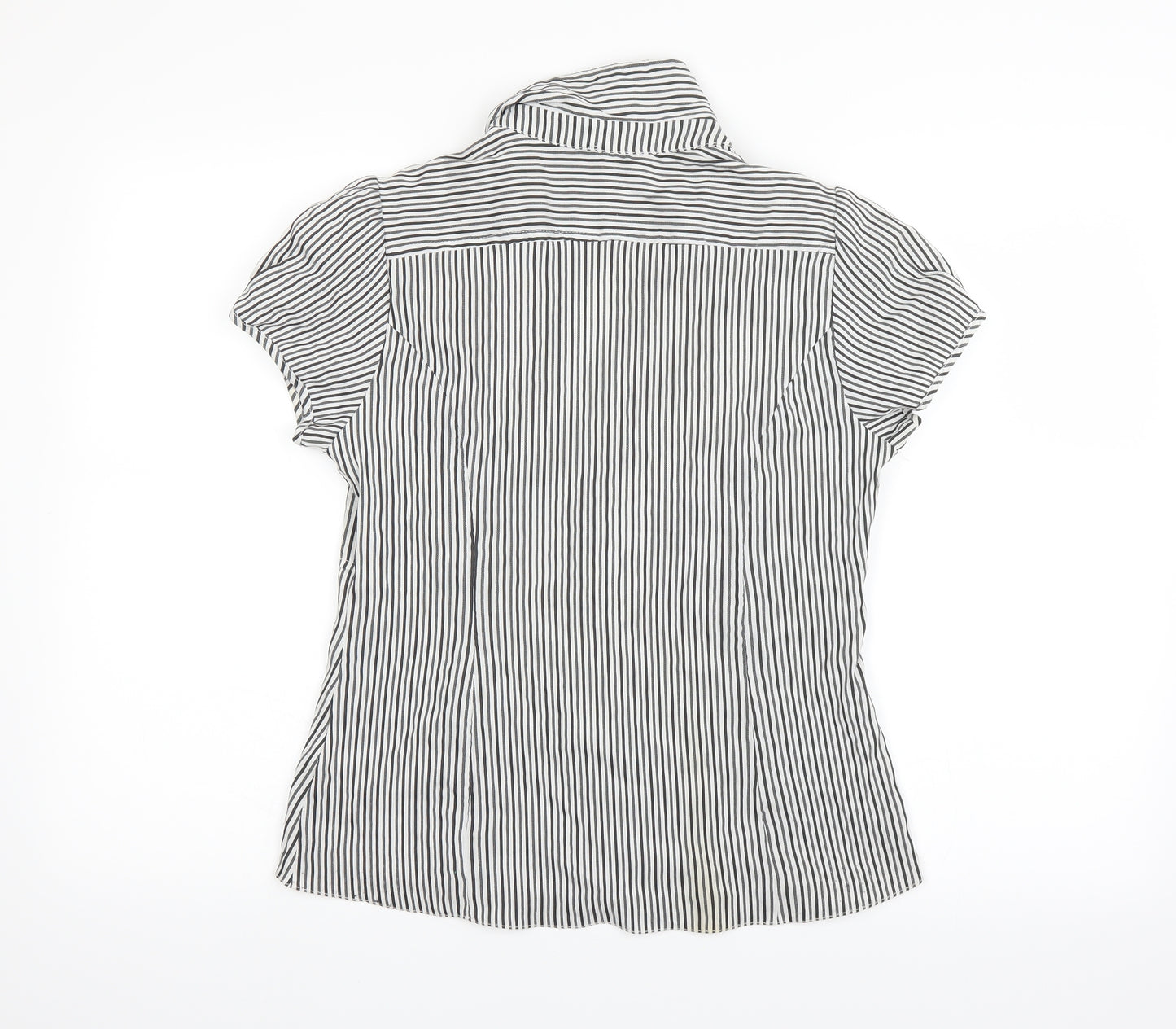 DEBINHAMS Womens White Striped  Basic Button-Up Size 12
