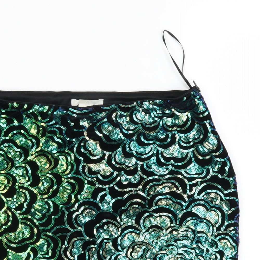 H&M Womens Black   A-Line Skirt Size S