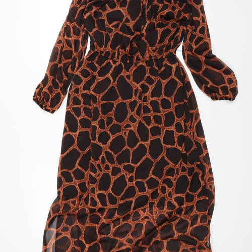 Lost Stock Womens Black Animal Print  A-Line  Size S
