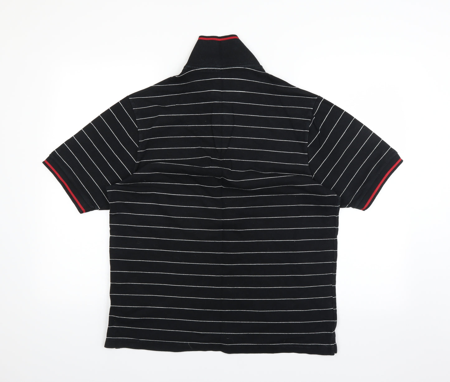 Marks and Spencer Mens Black Striped   Polo Size M