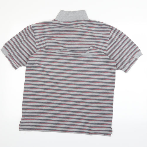 Lonsdale Mens Grey Striped   Polo Size L