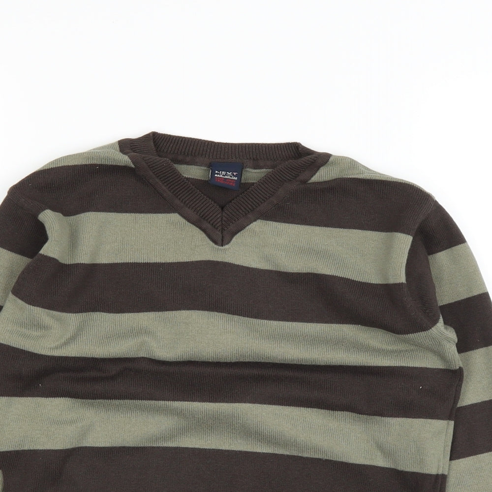 NEXT Boys Green Striped  Pullover Jumper Size 5-6 Years