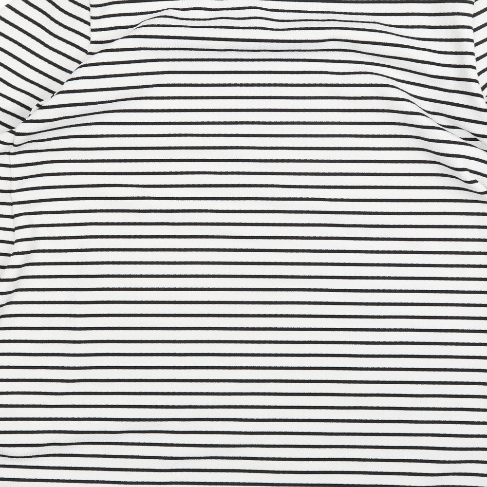 NEXT Womens White Striped  Basic T-Shirt Size 18