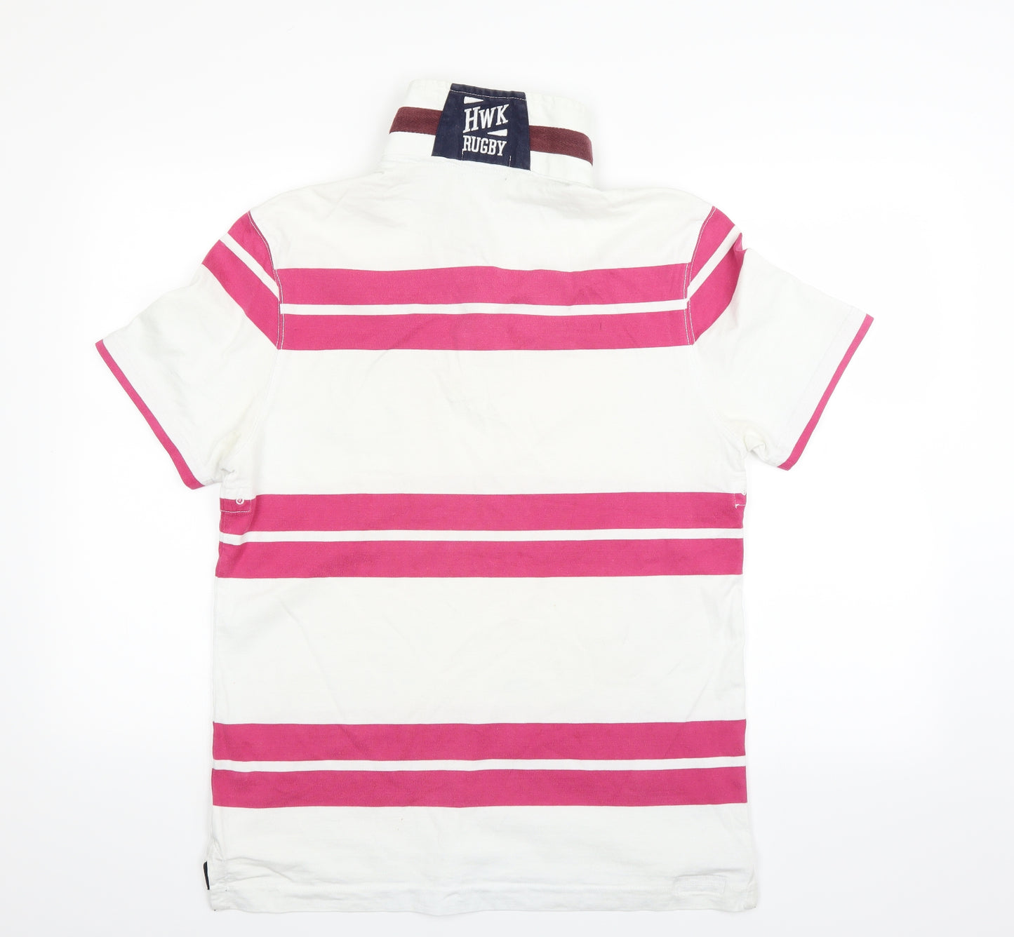 howick Womens White Striped  Basic Polo Size M