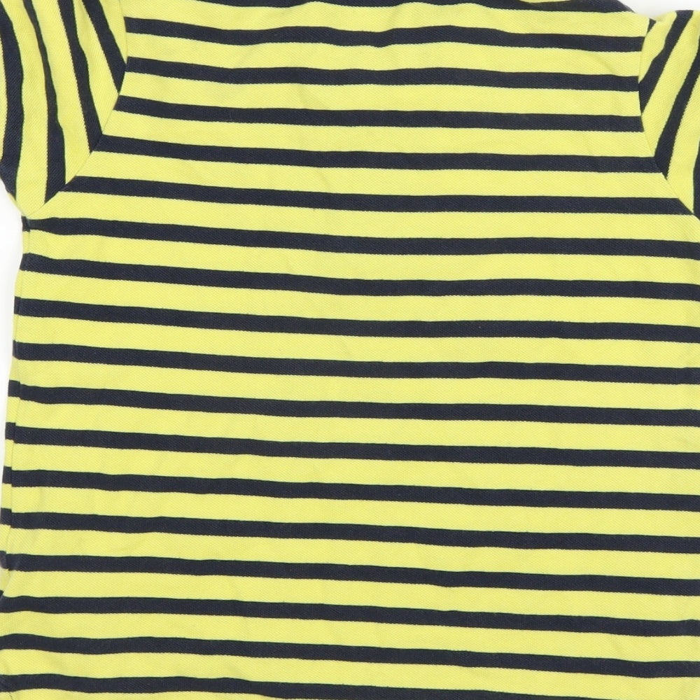 Preworn Boys Yellow Striped  Basic Polo Size M