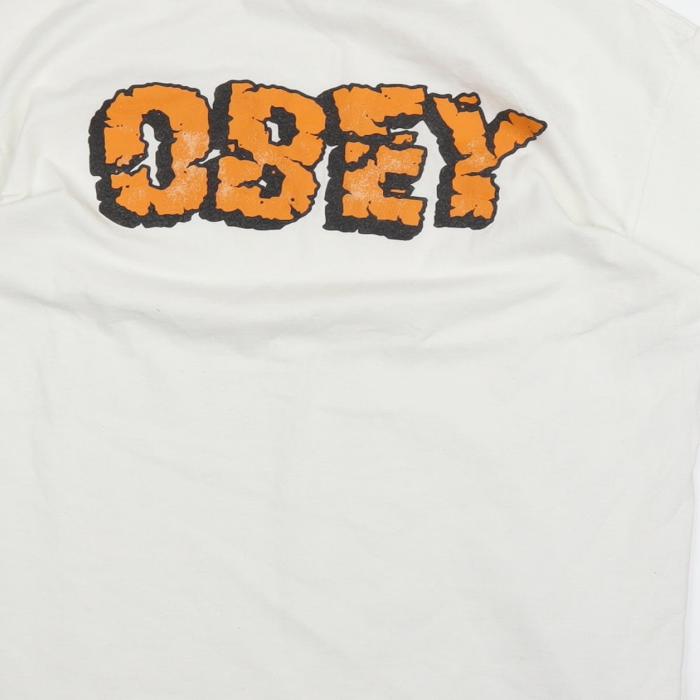 OBEY Mens White    T-Shirt Size M