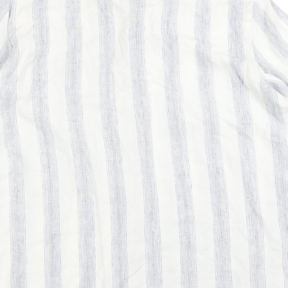 Bonmarché Womens White Striped  Basic Button-Up Size 14