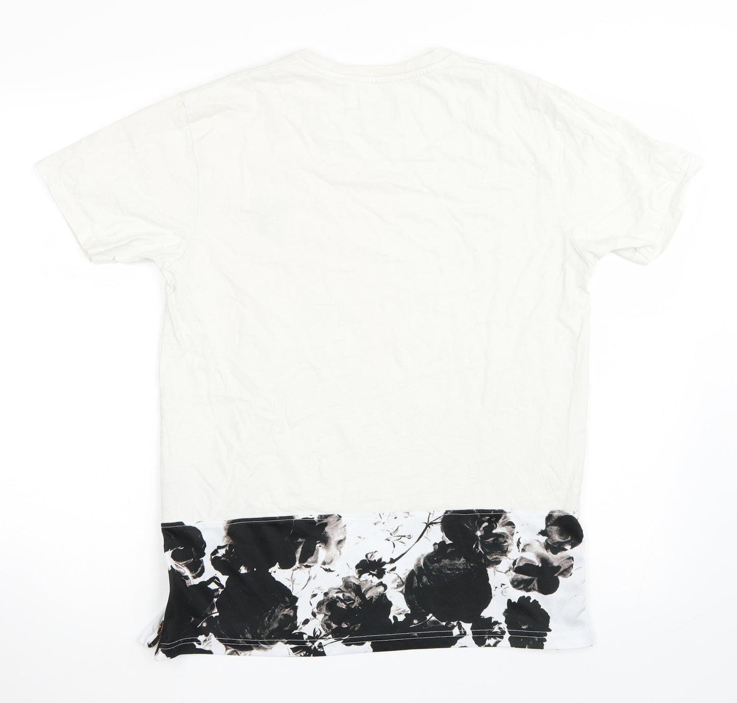 Good For Nothing Mens White Floral   T-Shirt Size S