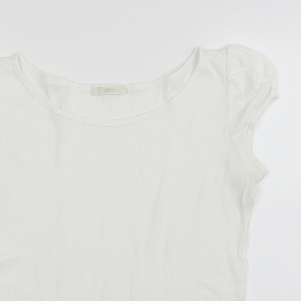 Marks and Spencer Womens White   Basic T-Shirt Size 14