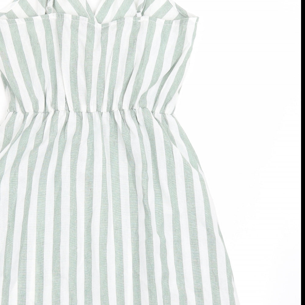 SheIn Womens Green Striped  Mini  Size S