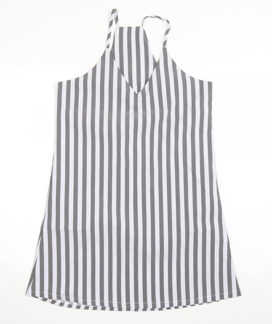 SheIn Womens Grey Striped  Tank Dress  Size S