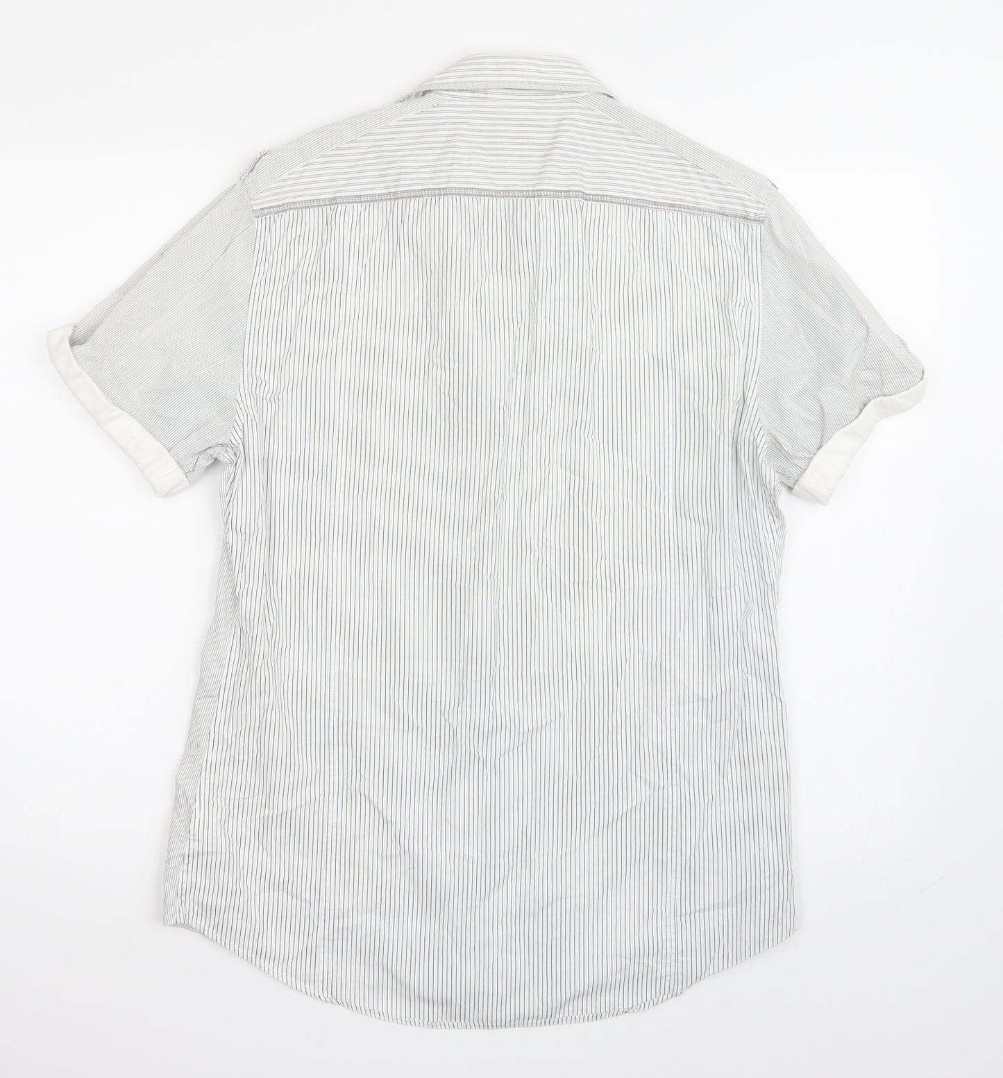 River Island Mens Grey Striped   Button-Up Size M