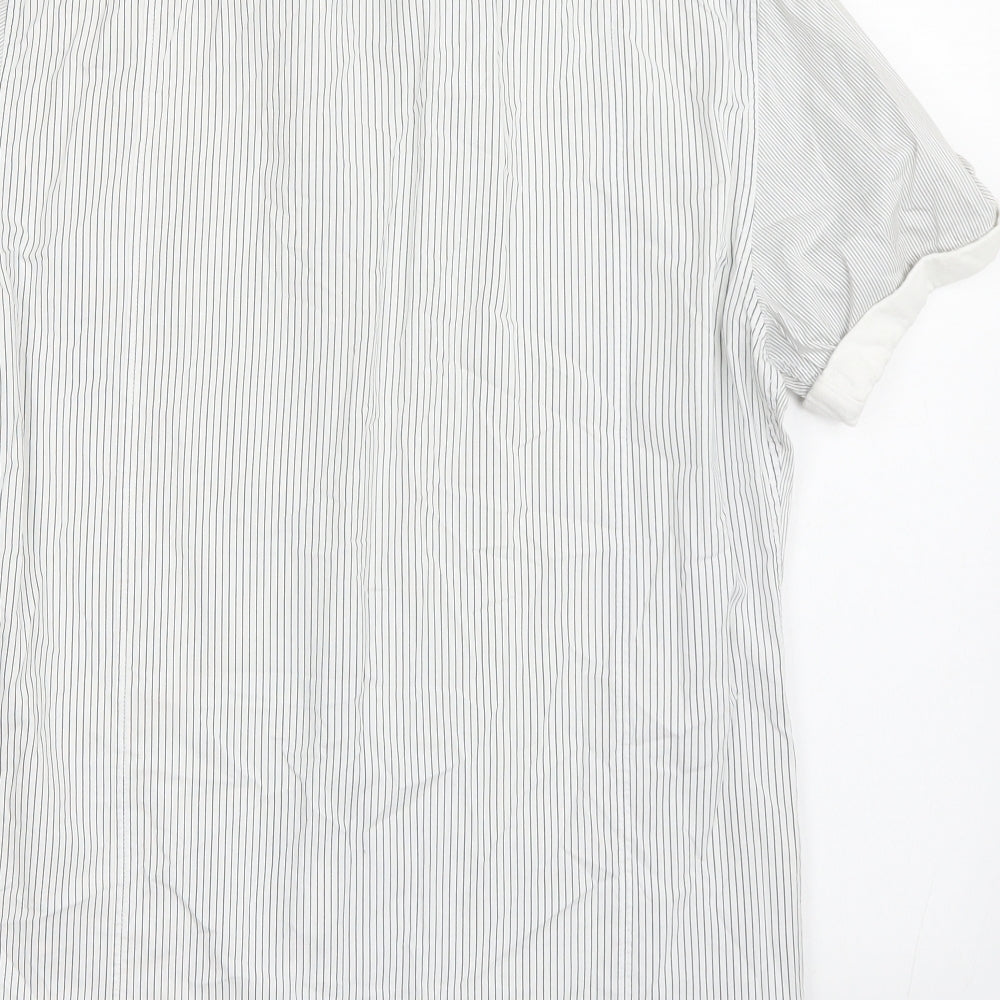 River Island Mens Grey Striped   Button-Up Size M