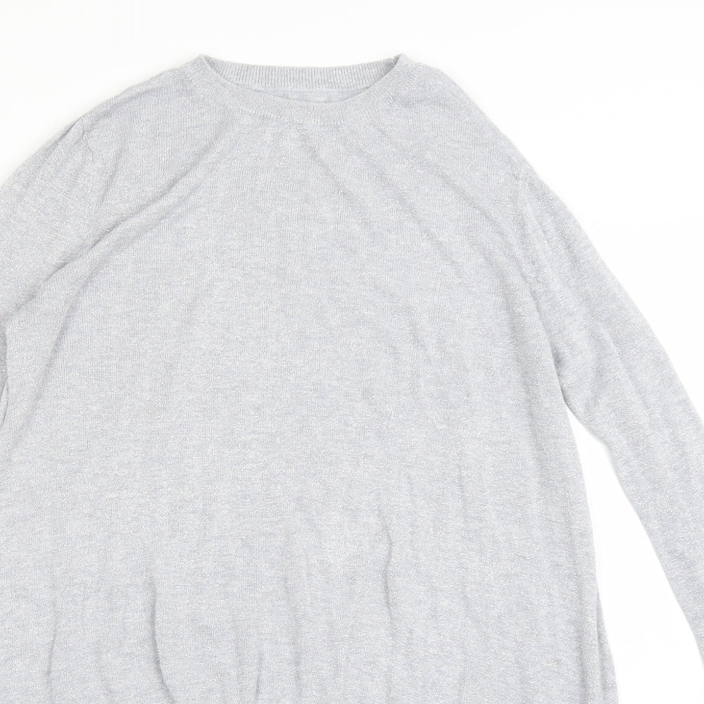 River Island Womens Grey   Pullover Jumper Size 10  - One cold shoulder