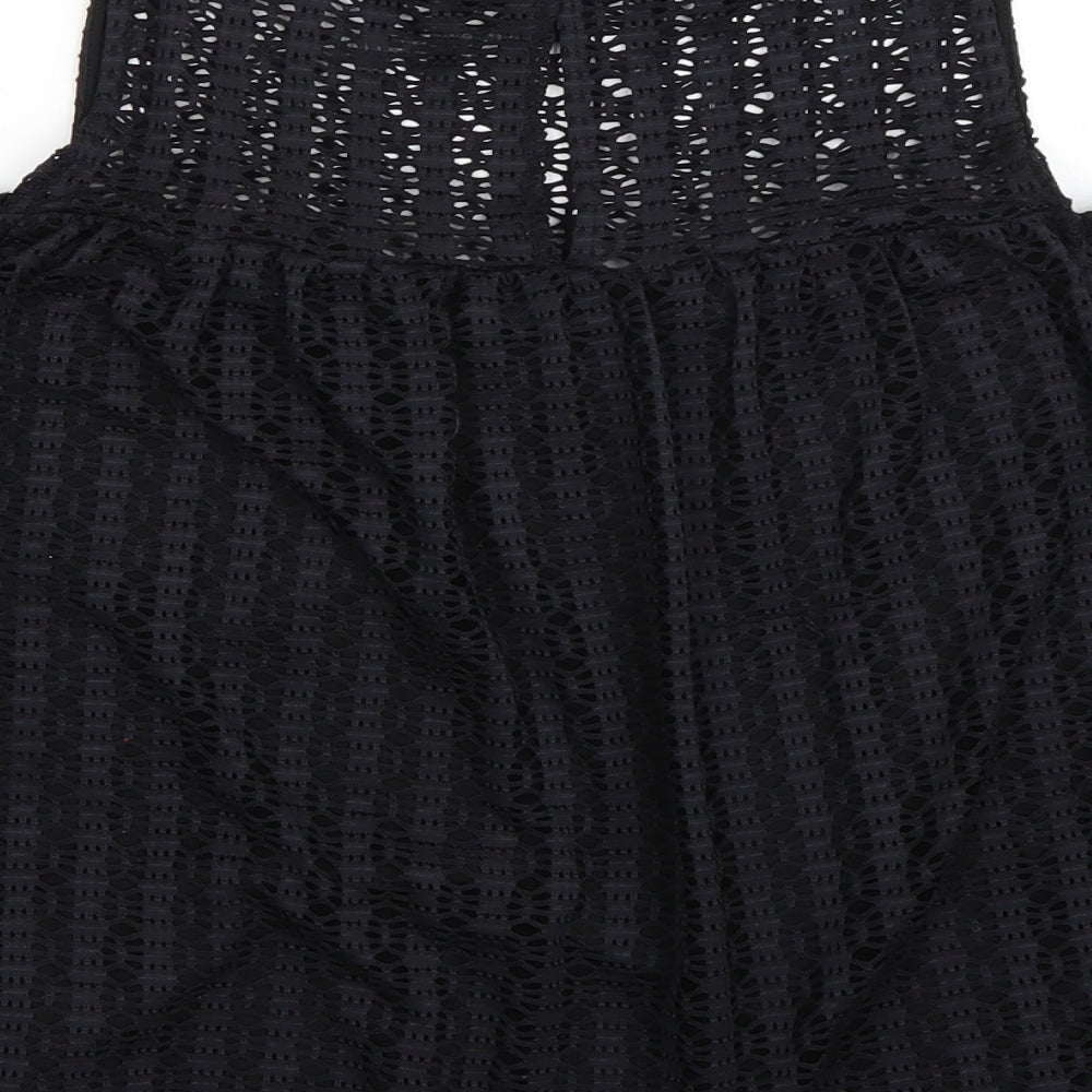 River Island Womens Black   Basic T-Shirt Size 12  - Cold Shoulder