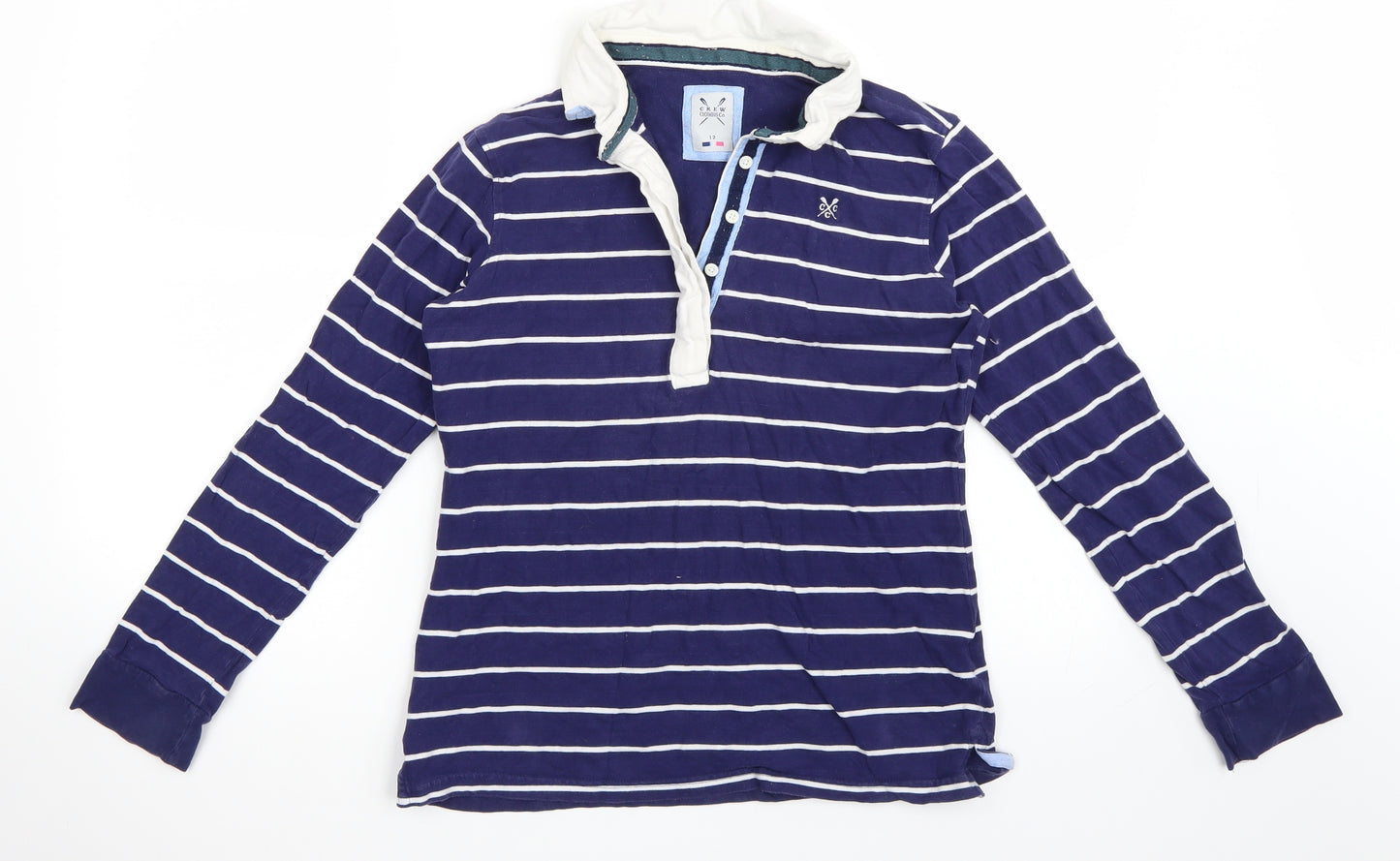 Crew Clothing Womens Blue Striped  Basic Polo Size 12