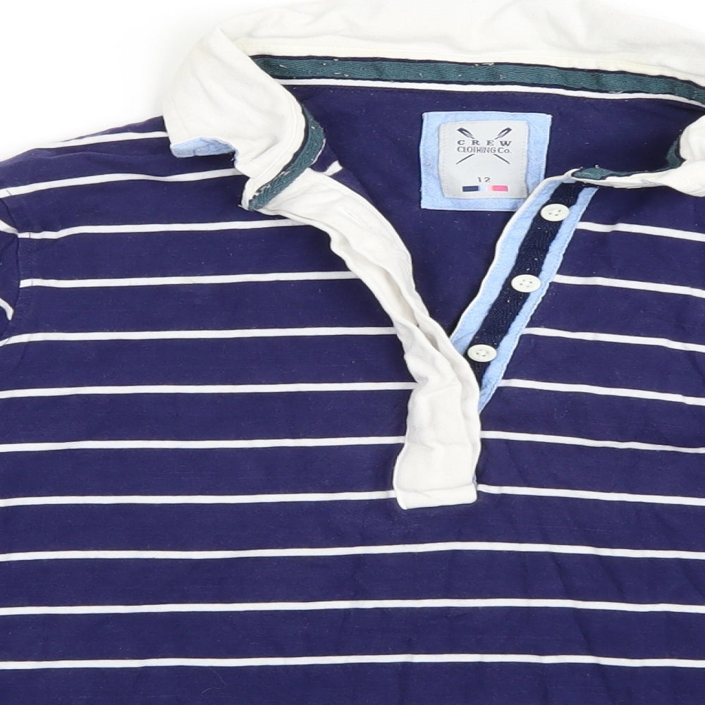 Crew Clothing Womens Blue Striped  Basic Polo Size 12