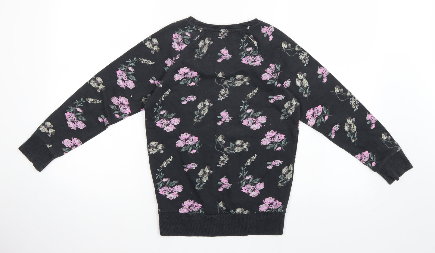 Primark Girls Purple Floral  Pullover Sweatshirt Size 10 Years