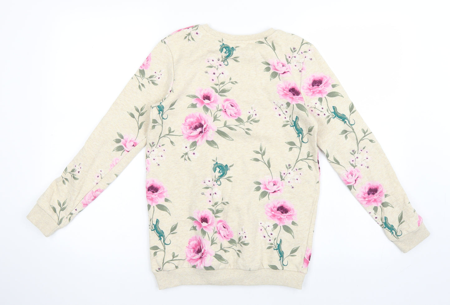 H&M Girls Beige Floral  Pullover Sweatshirt Size 10-11 Years