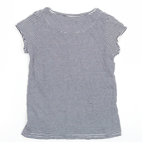 H&M Girls Blue Striped  Basic T-Shirt Size 7-8 Years