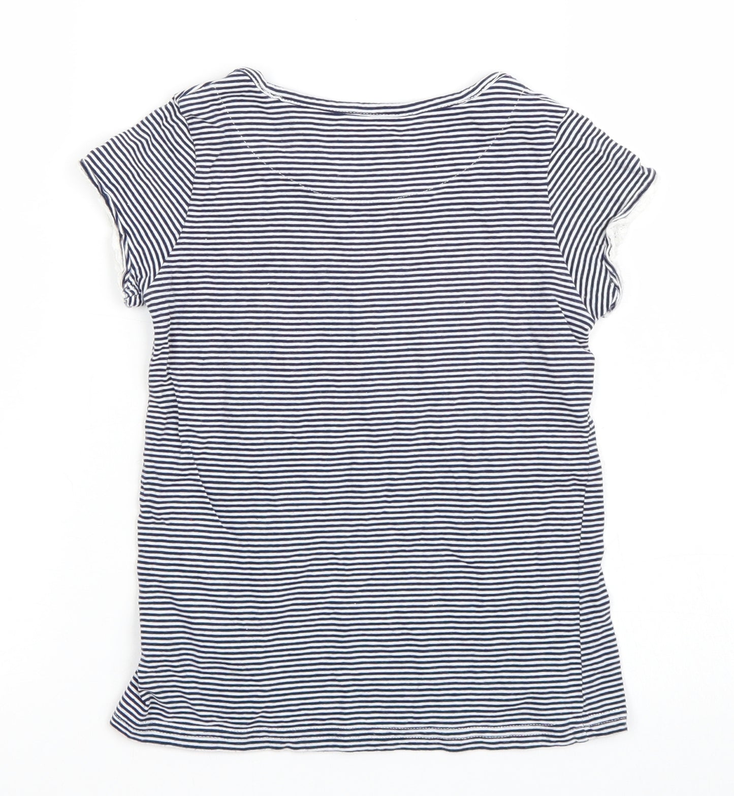 H&M Girls Blue Striped  Basic T-Shirt Size 7-8 Years