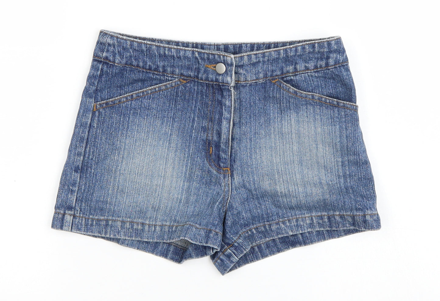 Preworn Girls Blue  Denim Hot Pants Shorts Size 9-10 Years